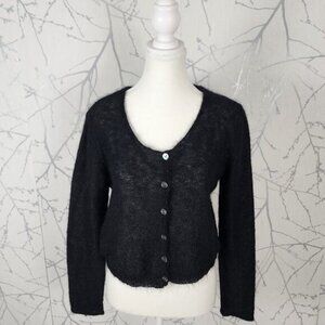 Ballinger Gold 60% Mohair Knit Button Front Short Cardigan